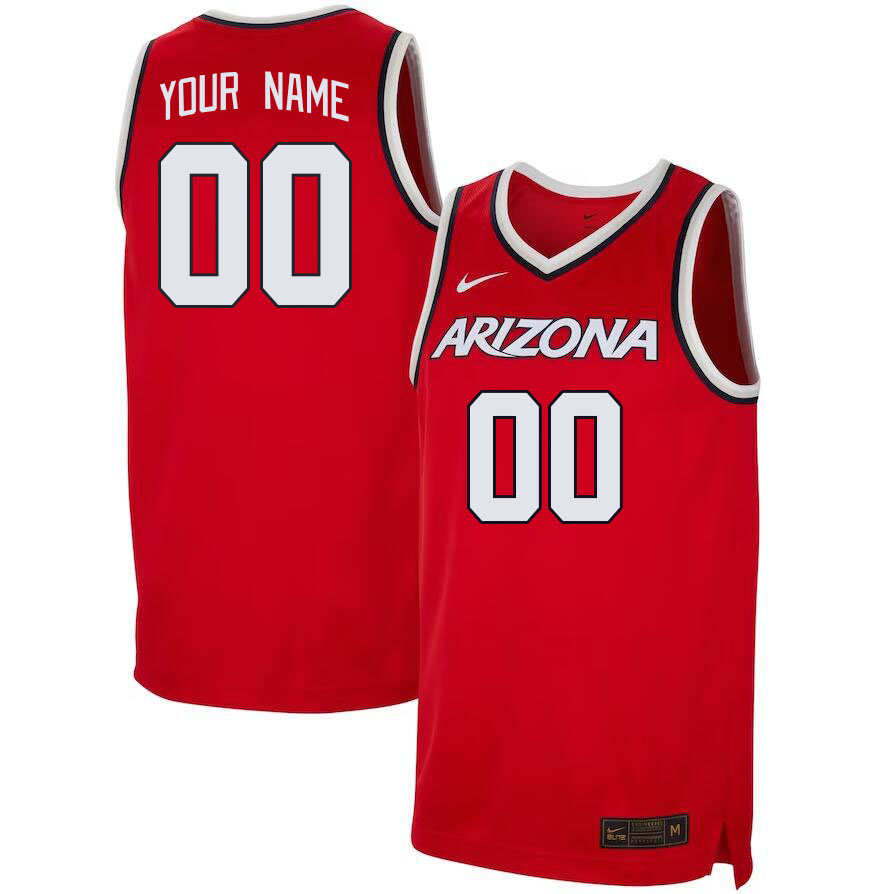 Custom Arizona Wildcats Name And Number Big 12 Conference College Baseketball Jerseys Stitched Sale-Red